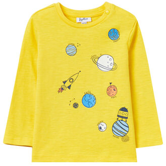 Overhemd met lange mouwen Space Allover - Print geel - vanaf 9 maanden