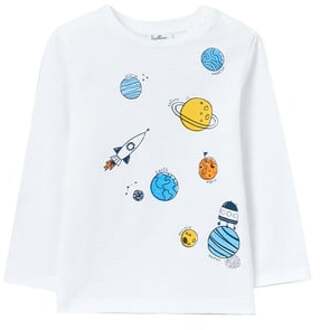 Overhemd met lange mouwen Space Allover - Print wit - 80