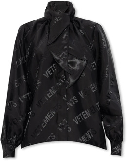 Overhemd met stropdasdetail Vetements , Black , Dames - L