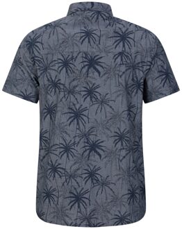 Overhemd met tropische palmboom voor heren (Donkerblauw)