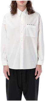 Overhemd met verborgen logo Marni , White , Heren - L,S,2Xs
