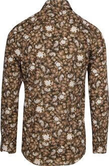 Overhemd Paisley Groen Beige - 3XL,L,M,XL,XXL
