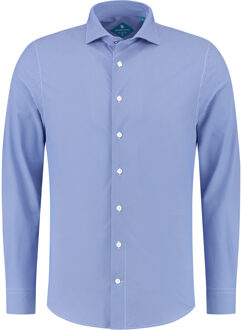 Overhemd Performance Print M Blue   38 Blauw