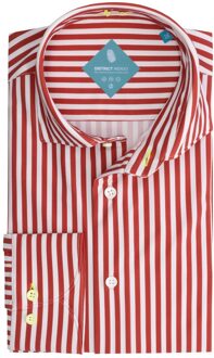 Overhemd Performance Streep Rood   39 Rood, Wit