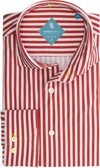Overhemd Performance Streep Rood   44 Rood, Wit