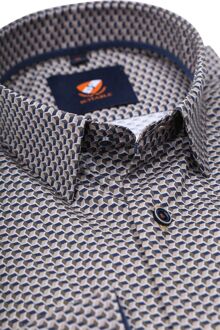 Overhemd Print Bruin 267-12 - 38,39,40