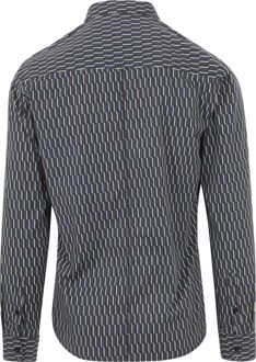 Overhemd Print Donkerblauw - L,M,XXL