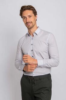 Overhemd Print Sand Navy Wit - 38,40