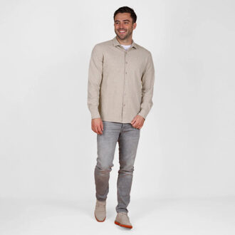 Overhemd putten – zand melange Beige