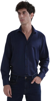 Overhemd regular fit donker Blauw - 43 (XL)