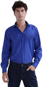 Overhemd regular fit parker Blauw - 44 (XL)