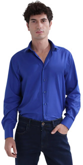 Overhemd regular fit yuma cobalt Blauw - 40 (M)
