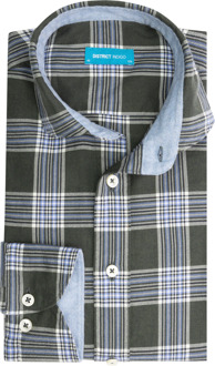 Overhemd Ruit Groen Extra Longsleeve   42