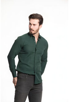 Overhemd slim fit Groen - 40 (M)