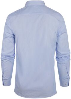 Overhemd Slim-Fit Streep Lichtblauw - 3XL,XXL