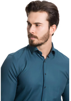 Overhemd slim fit Turquoise - 43 (XL)
