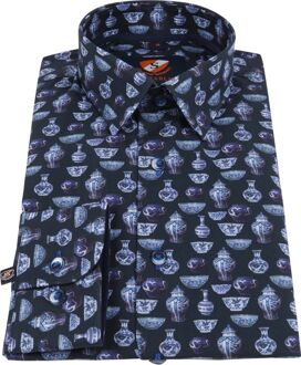Overhemd Smart China Donkerblauw - 39,40,41,42