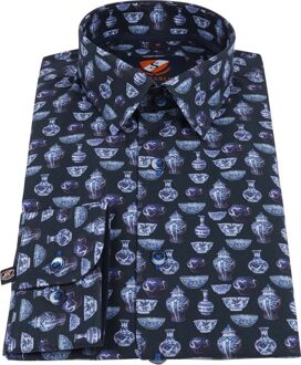Overhemd Smart China Donkerblauw - 39,40