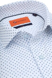 Overhemd Twill Print Lichtblauw - 38,39,40