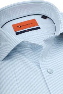 Overhemd Twill Streep Lichtblauw - 38,39