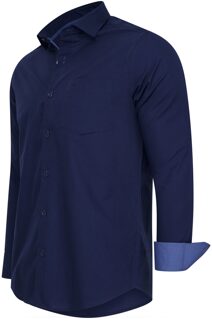 Overhemd uni Blauw - L