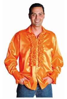 Overhemd voor heren met rouches Oranje