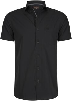 Overhemden Korte Mouw Palermo Zwart - XL