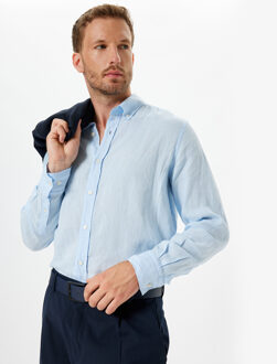 OVERHEMDEN LANGE MOUW BSC Overhemdkraag Lange mouw Overhemd Blauw