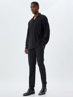 OVERHEMDEN LANGE MOUW Omgeslagen kraag Lange mouw Overhemd Zwart