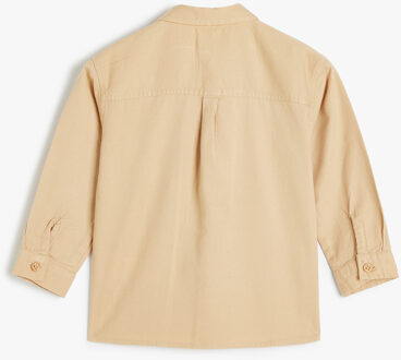 OVERHEMDEN LANGE MOUW Overhemdkraag Lange mouw Overhemd Beige