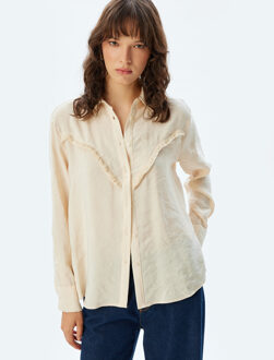 OVERHEMDEN LANGE MOUW Overhemdkraag Lange mouw Overhemd Beige