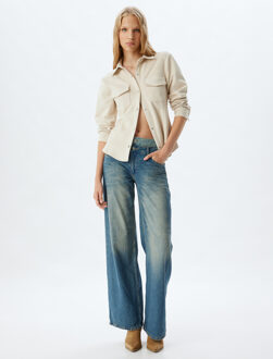 OVERHEMDEN LANGE MOUW Overhemdkraag Lange mouw Overhemd Beige