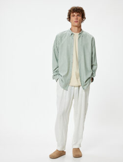 OVERHEMDEN LANGE MOUW Overhemdkraag met knopen Lange mouw Overhemd Groen