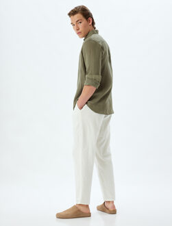 OVERHEMDEN LANGE MOUW Overhemdkraag met knopen Lange mouw Overhemd Groen