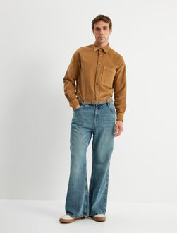 OVERHEMDEN LS Heren Overhemd Corduroy Regular Fit Lange Mouwen Camel