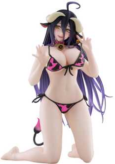 Overlord PVC Statue Desktop Cute Figure Albedo Cow-Print Swimsuit Ver. Renewal 13 cm