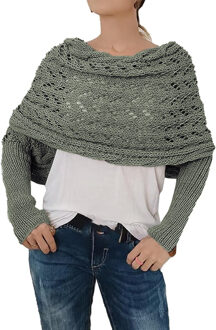 Overmaatse Gebreide Kanten Cardigan Truien - maat One Size Salie Groen