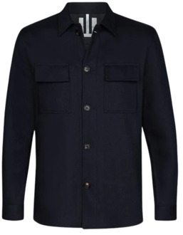 Overshirt Knitted Wolmix Navy Donkerblauw - S