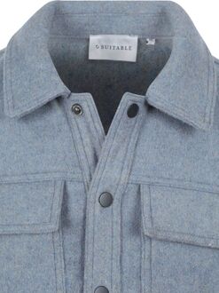 Overshirt Wool Blend Blauw Lichtblauw - M,XXL