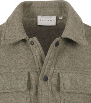 Overshirt Wool Blend Olijfgroen - XXL
