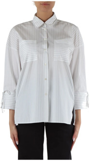 Oversize Poplin Shirt Cappa Pennyblack , White , Dames - M,S,Xs