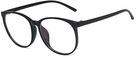 Oversize Stralingsbescherming Anti Blauw Licht Computer Bril Vrouwen Transparante Bril Mode Trend Ronde Brillen Frame C1Black