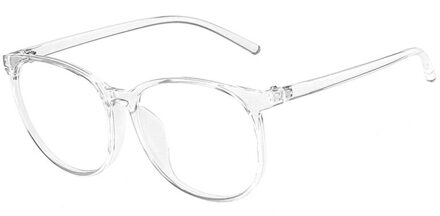 Oversize Stralingsbescherming Anti Blauw Licht Computer Bril Vrouwen Transparante Bril Mode Trend Ronde Brillen Frame C2Transparent
