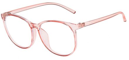 Oversize Stralingsbescherming Anti Blauw Licht Computer Bril Vrouwen Transparante Bril Mode Trend Ronde Brillen Frame C4Pink