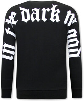 Oversize sweater met tekst Zwart
