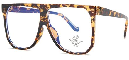 Oversized Anti Blauw Licht Blokkeren Bril Vrouwen Cat Eye Computer Gaming Bril Luxe luipaard