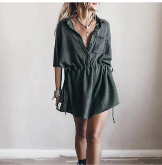 Oversized blouse jurk | navy Blauw - 38