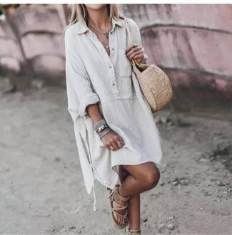 Oversized blouse jurk | wit - 40