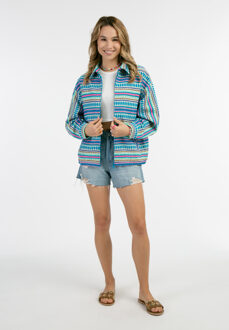 Oversized bomberjack Dames Veelkleurig blauw