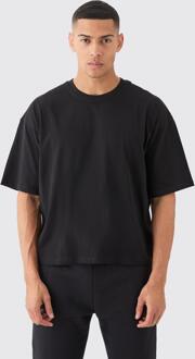Oversized Boxy Basic T-Shirt, Black - L